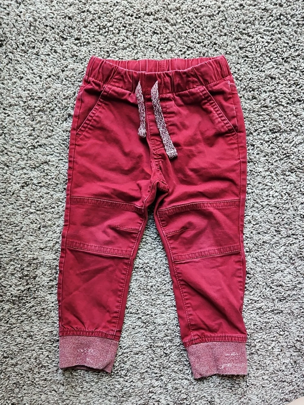 Bundle of 4 GUC Boys Pants OshKosh Carter's Cat & Jack Blue Maroon Black Size 2T
